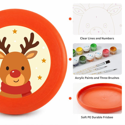 Smiling Christmas Reindeer (Paint by Numbers Flying Disc)