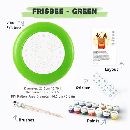 Smiling Christmas Reindeer (Paint by Numbers Flying Disc)