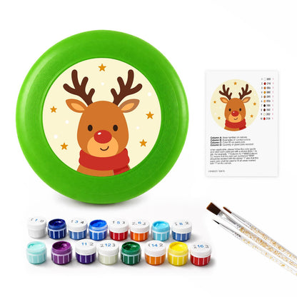 Smiling Christmas Reindeer (Paint by Numbers Flying Disc)