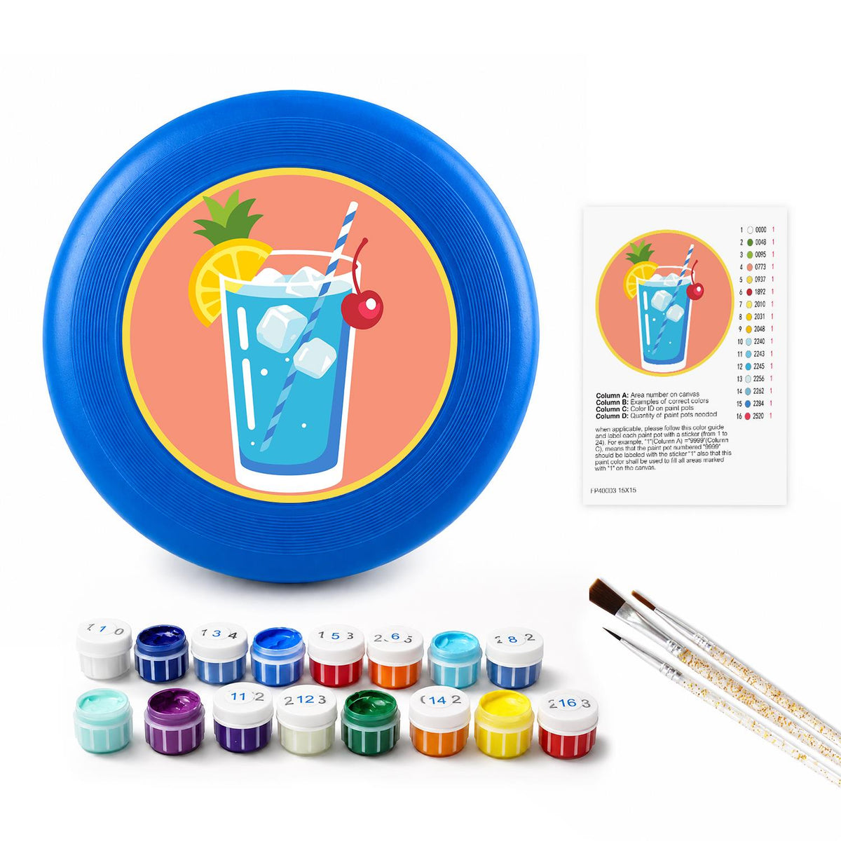 Tropical Blue Drink (Paint by Numbers Flying Disc)