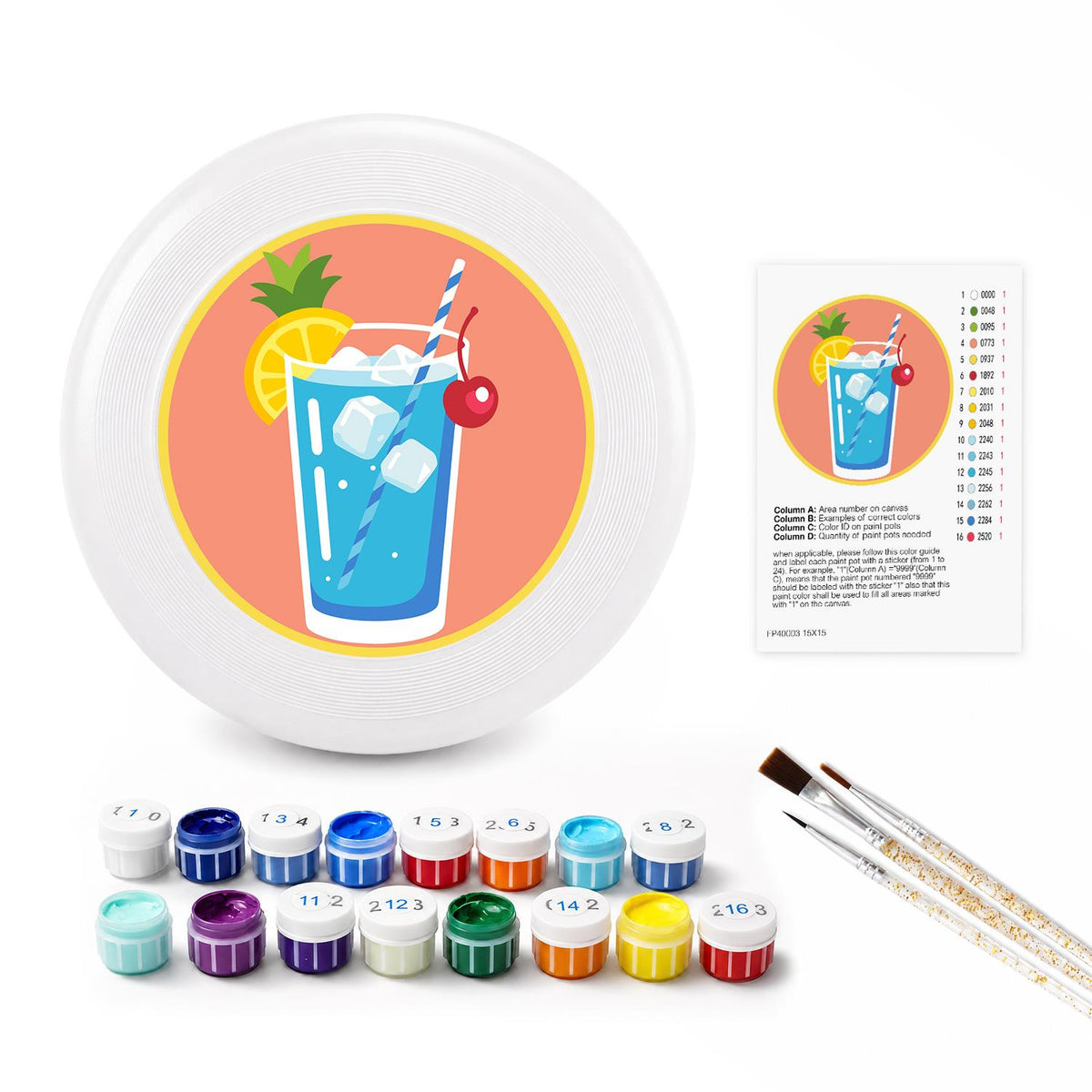 Tropical Blue Drink (Paint by Numbers Flying Disc)