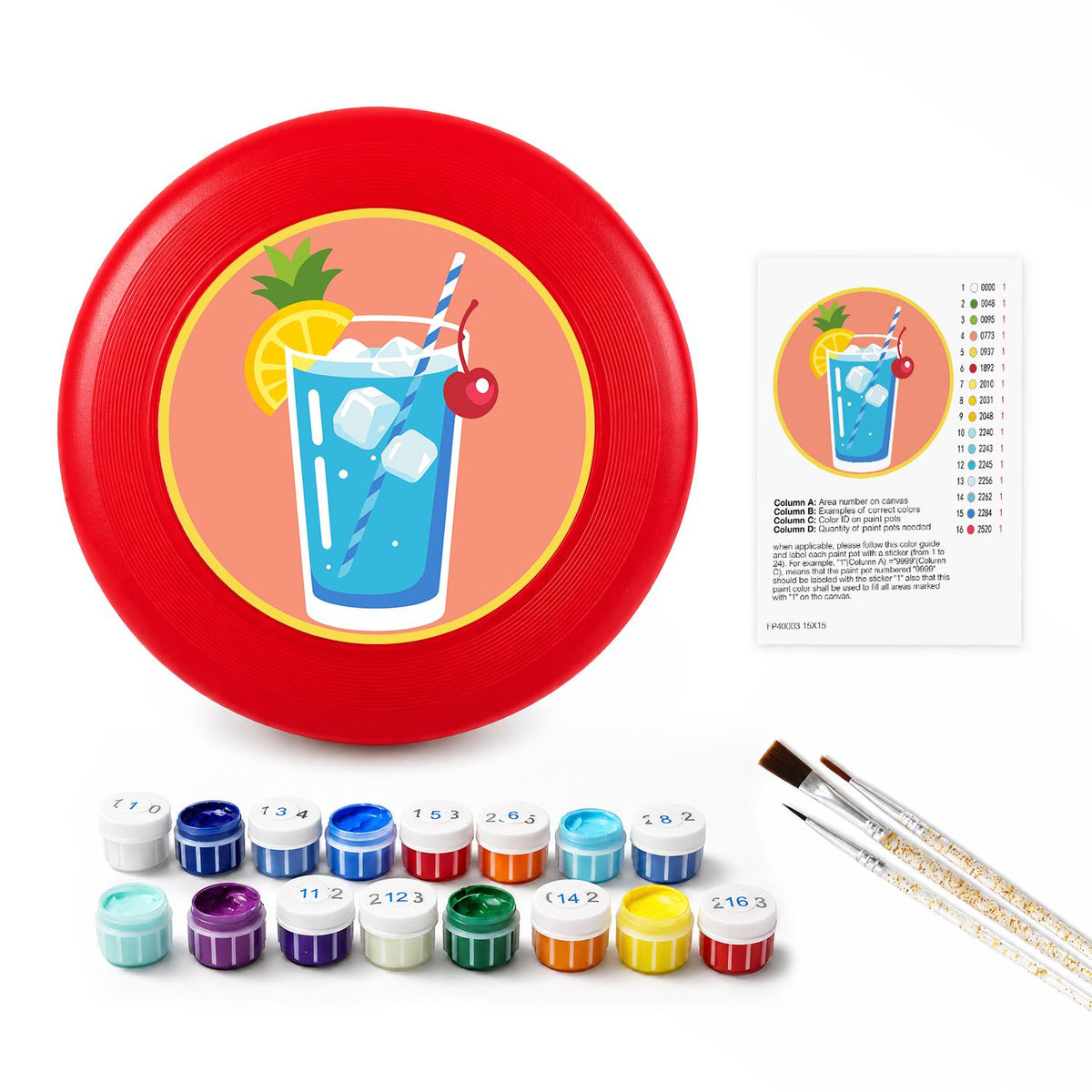 Tropical Blue Drink (Paint by Numbers Flying Disc)