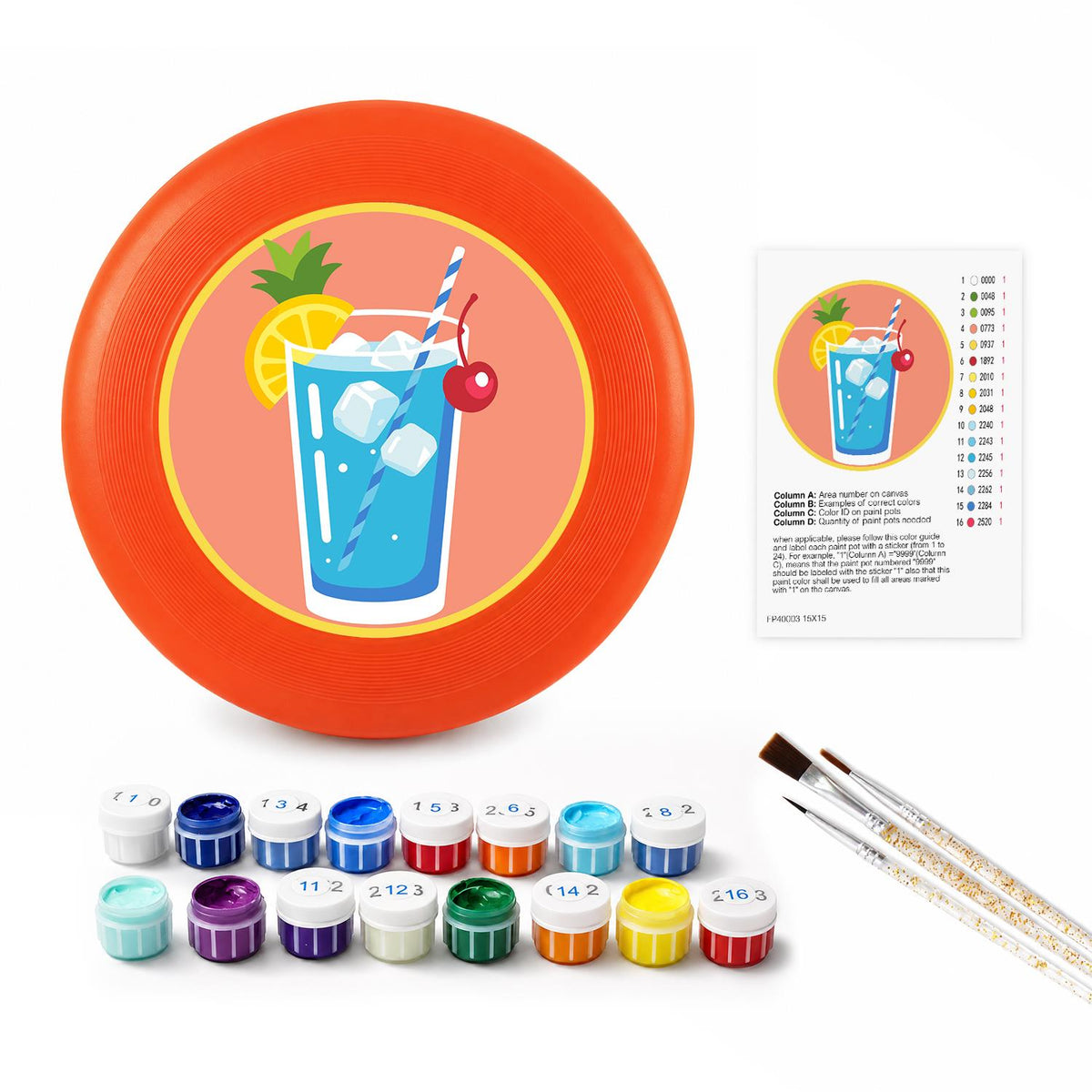 Tropical Blue Drink (Paint by Numbers Flying Disc)