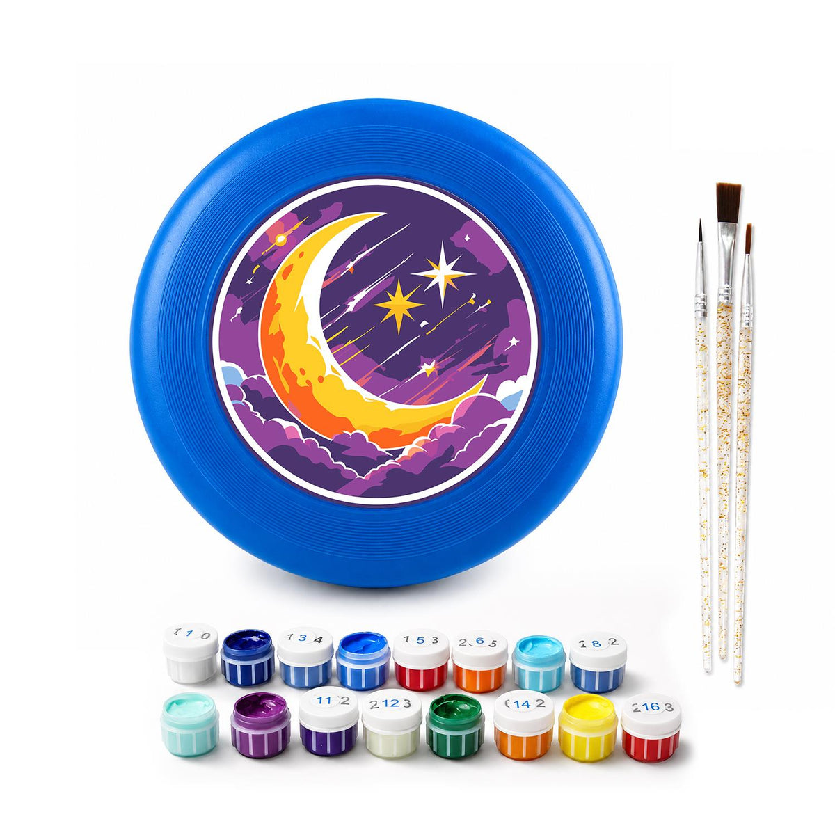Crescent Moon and Stars (Paint by Numbers Flying Disc)