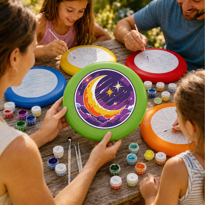 Crescent Moon and Stars (Paint by Numbers Flying Disc)
