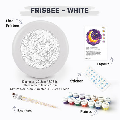 Crescent Moon and Stars (Paint by Numbers Flying Disc)