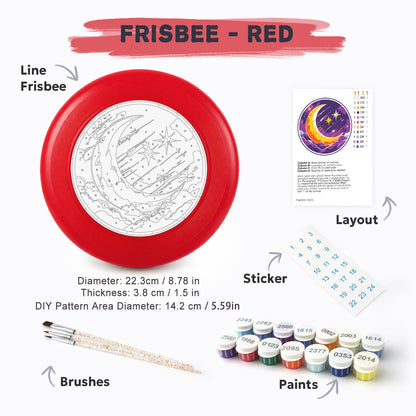 Crescent Moon and Stars (Paint by Numbers Flying Disc)