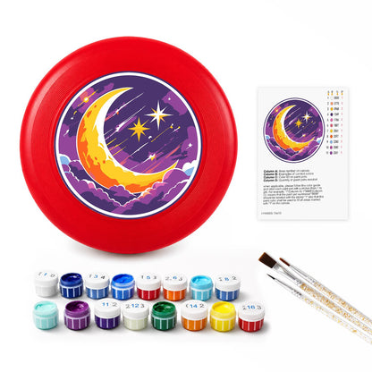 Crescent Moon and Stars (Paint by Numbers Flying Disc)