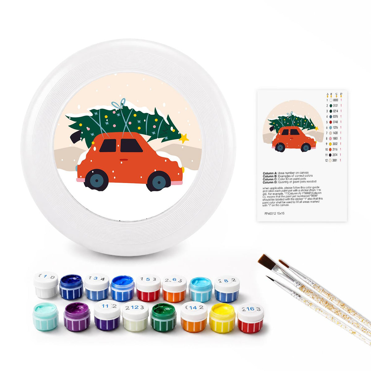 Christmas Tree Road Trip (Paint by Numbers Flying Disc)