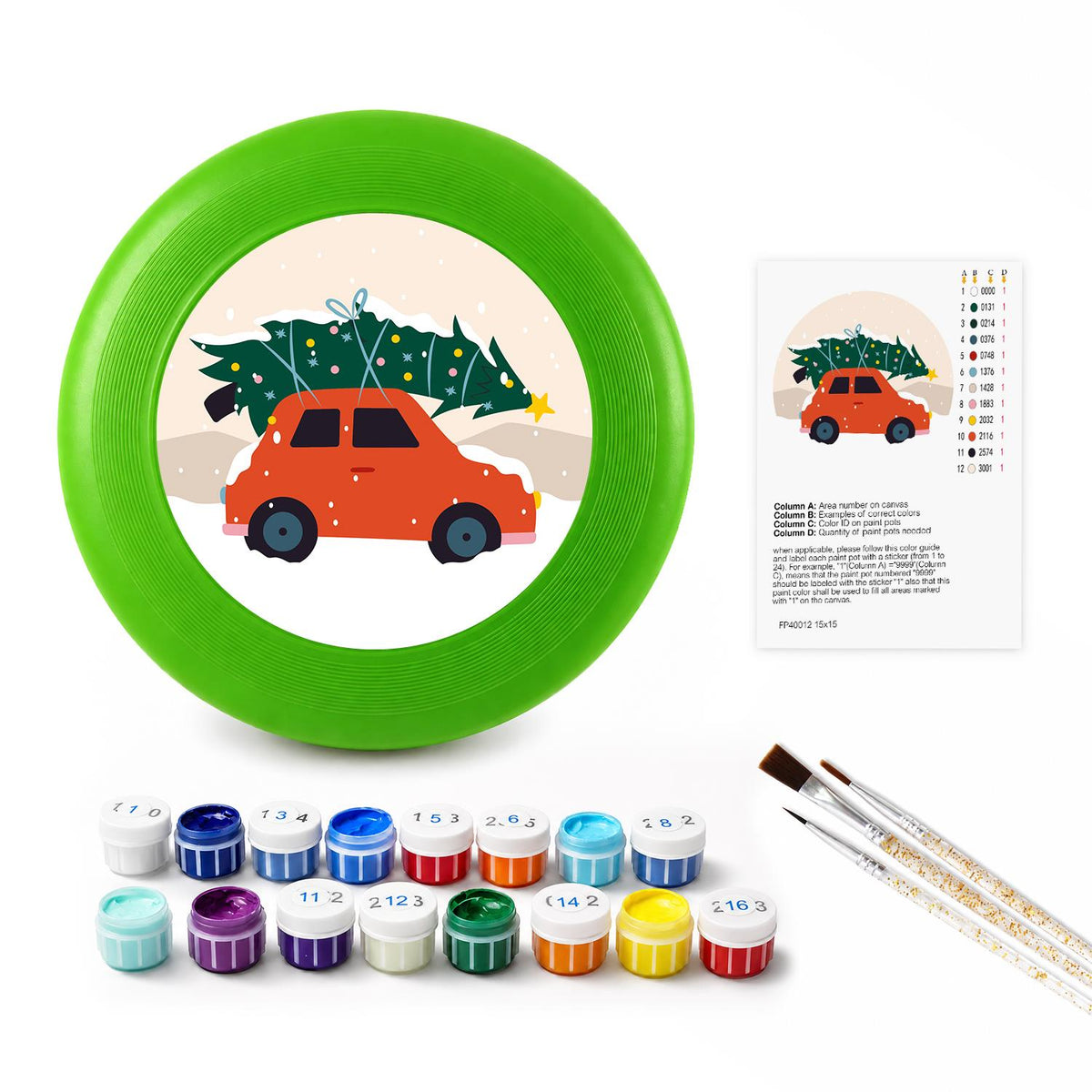 Christmas Tree Road Trip (Paint by Numbers Flying Disc)