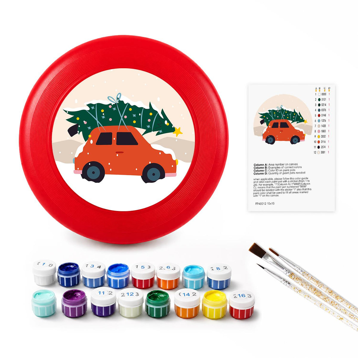 Christmas Tree Road Trip (Paint by Numbers Flying Disc)