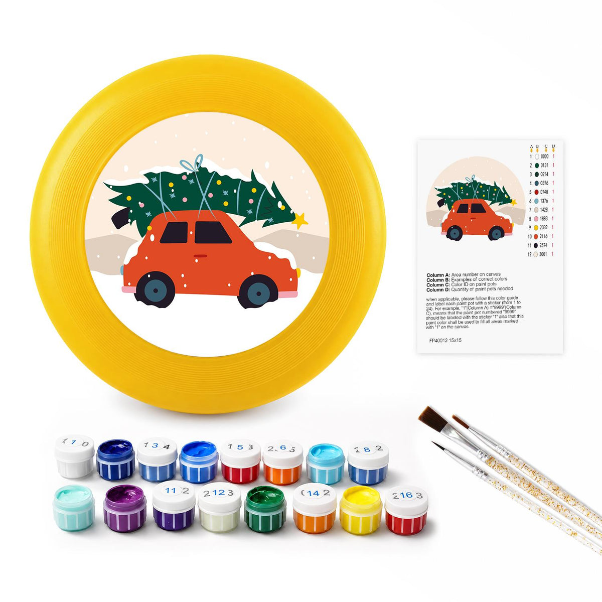 Christmas Tree Road Trip (Paint by Numbers Flying Disc)