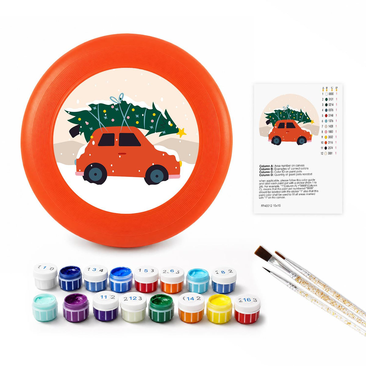 Christmas Tree Road Trip (Paint by Numbers Flying Disc)