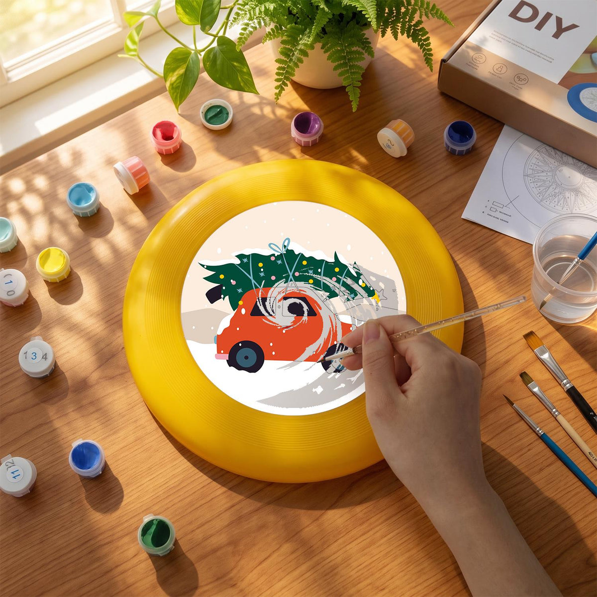 Christmas Tree Road Trip (Paint by Numbers Flying Disc)