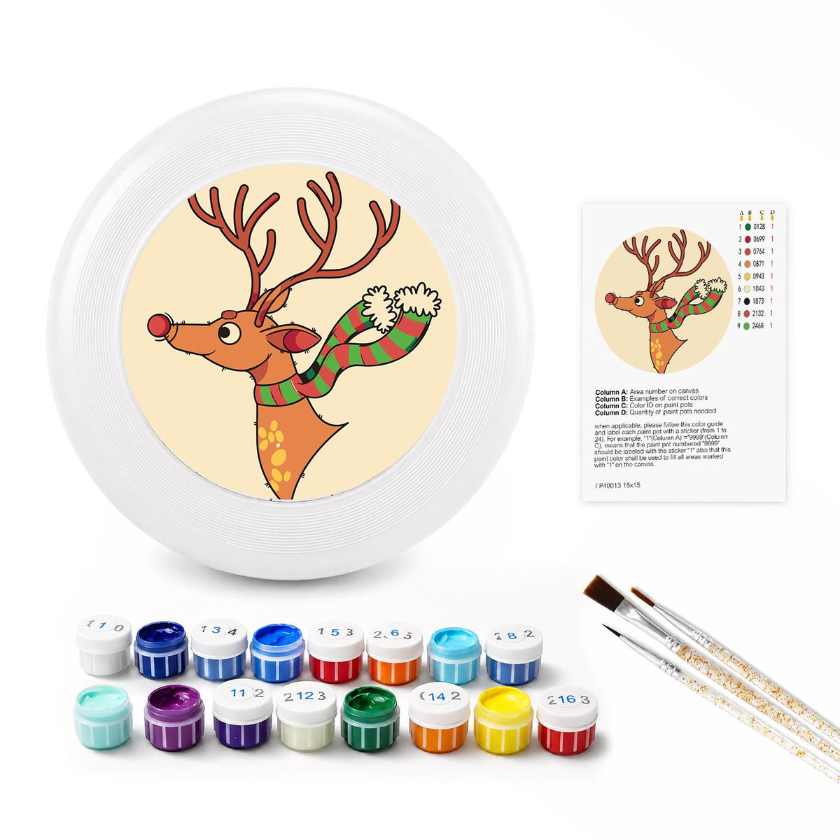 Reindeer with Ornaments (Paint by Numbers Flying Disc)