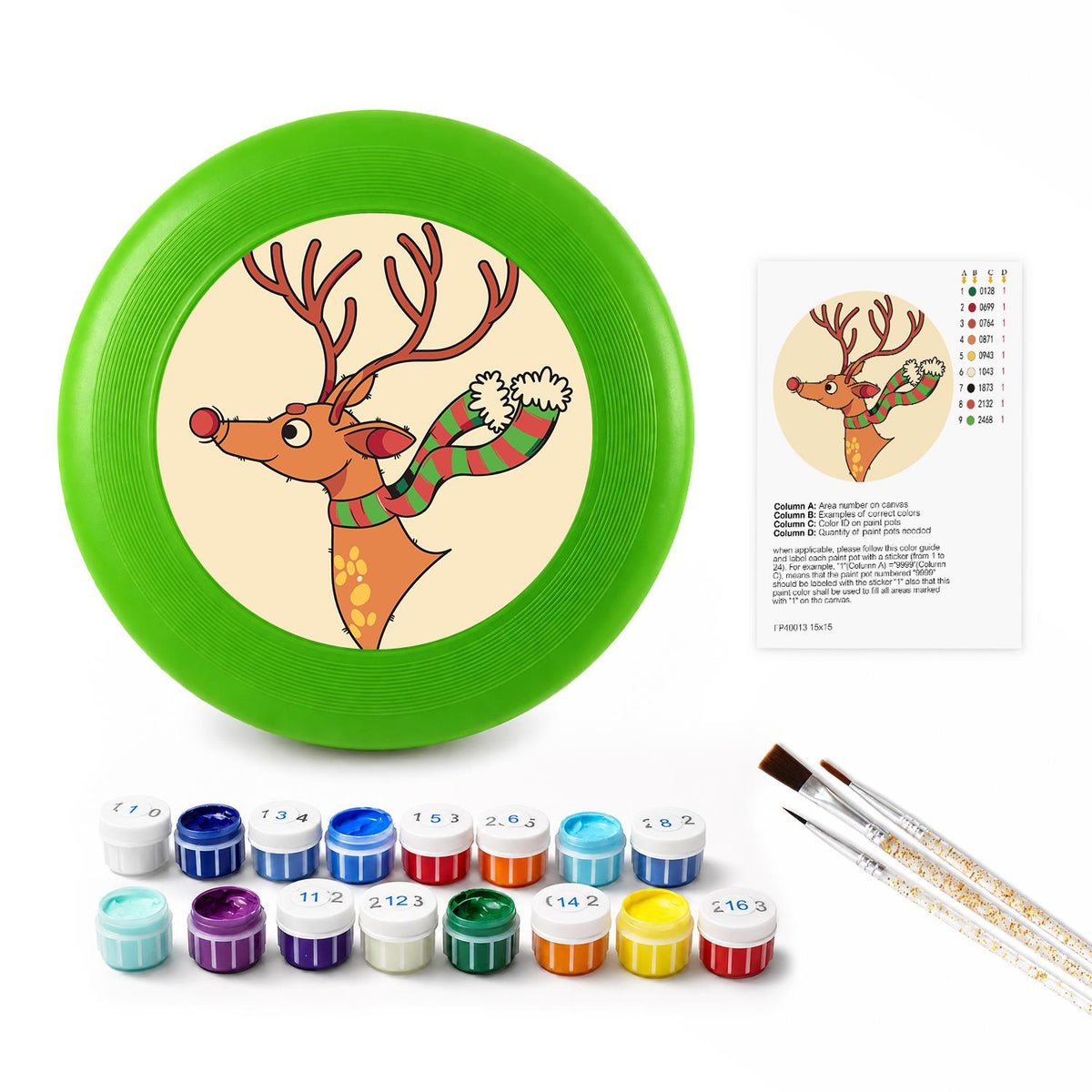Reindeer with Ornaments (Paint by Numbers Flying Disc)