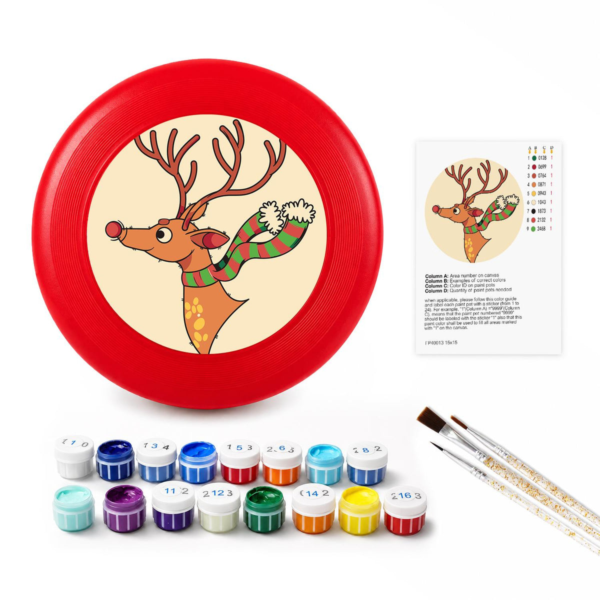 Reindeer with Ornaments (Paint by Numbers Flying Disc)
