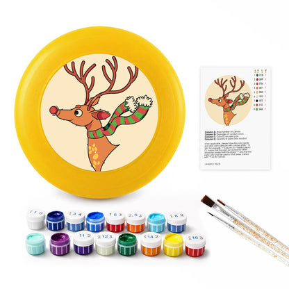 Reindeer with Ornaments (Paint by Numbers Flying Disc)