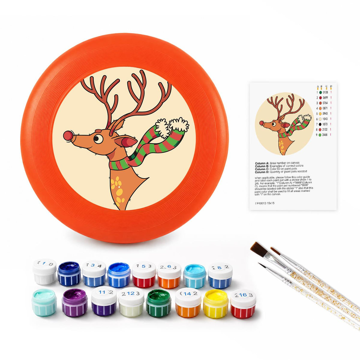 Reindeer with Ornaments (Paint by Numbers Flying Disc)