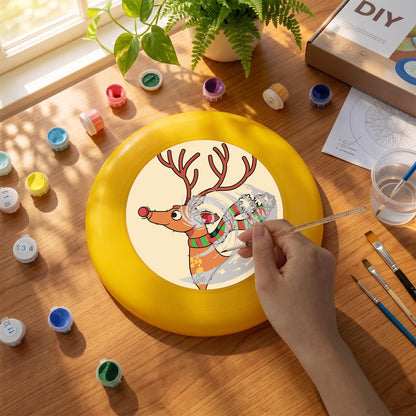Reindeer with Ornaments (Paint by Numbers Flying Disc)