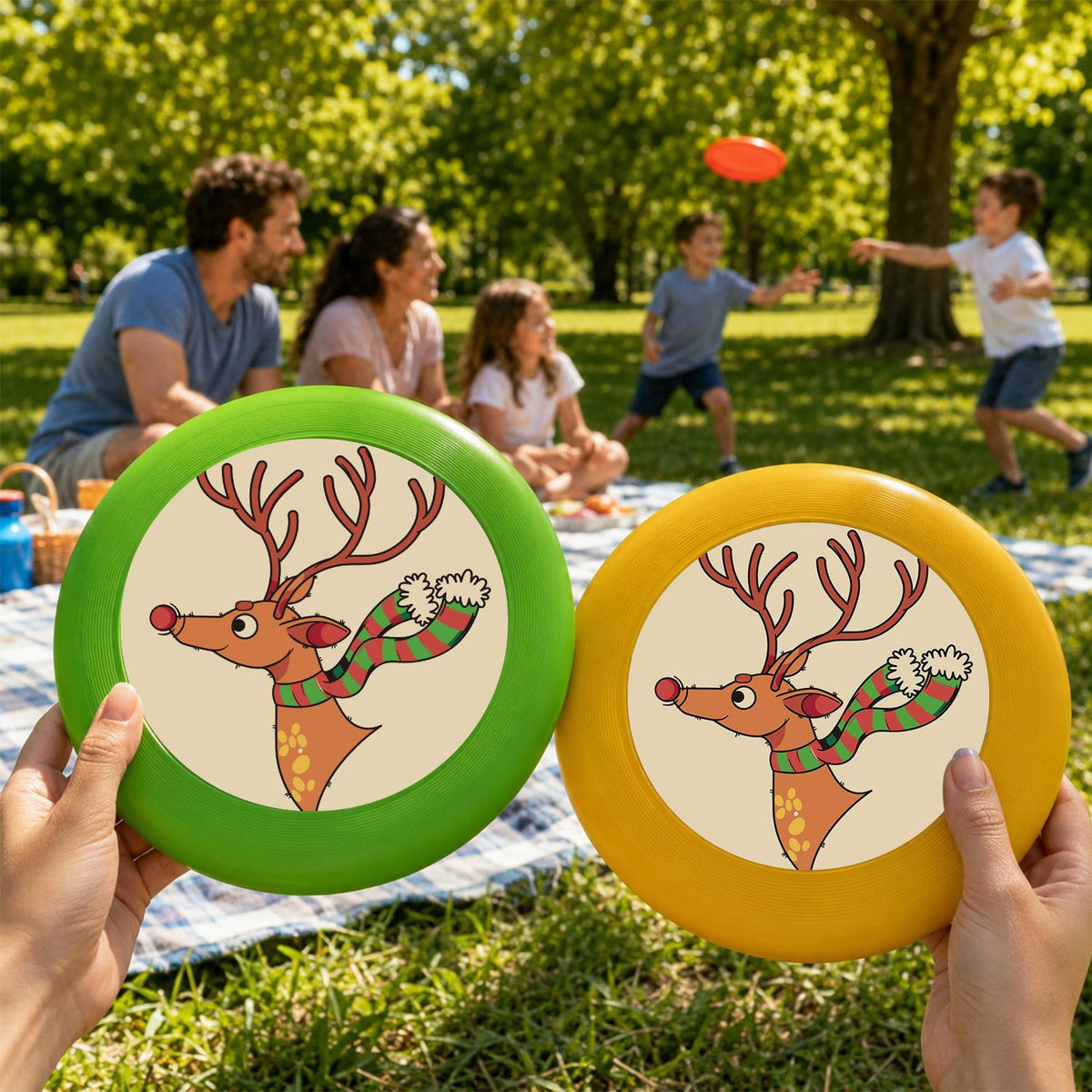 Reindeer with Ornaments (Paint by Numbers Flying Disc)