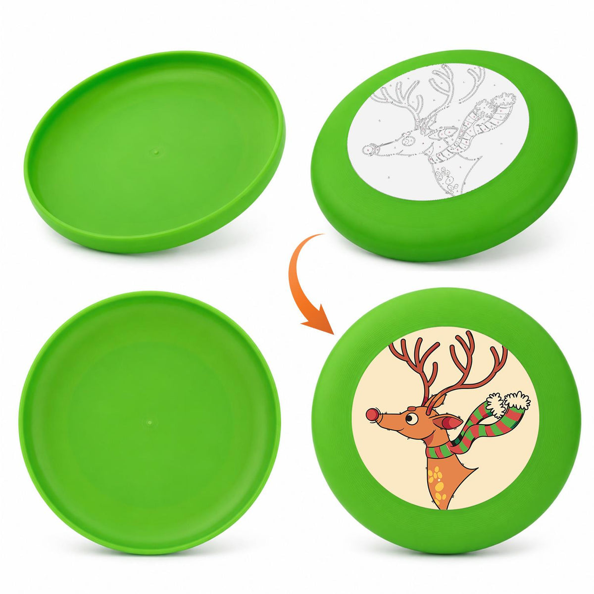 Reindeer with Ornaments (Paint by Numbers Flying Disc)