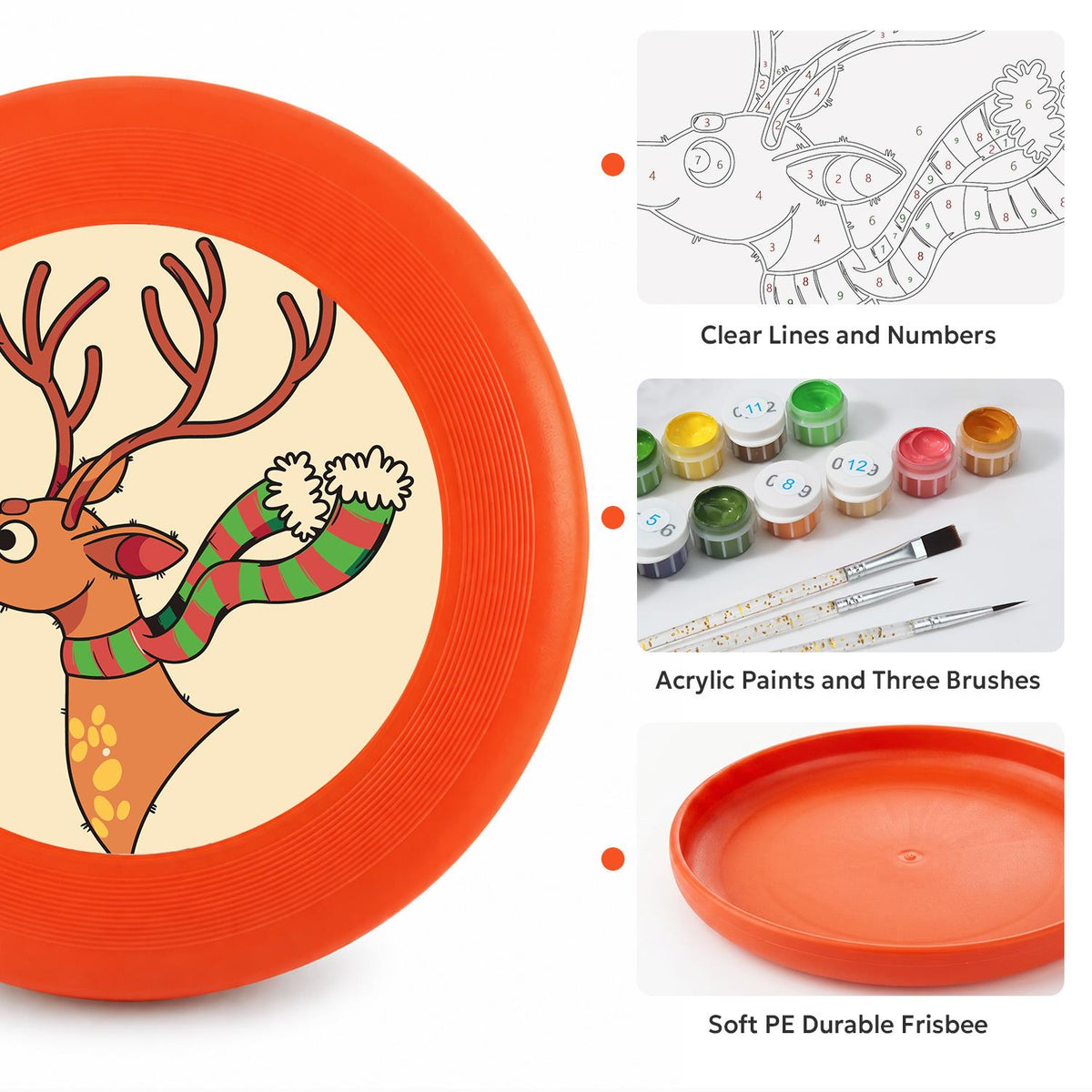 Reindeer with Ornaments (Paint by Numbers Flying Disc)