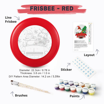 Santa in a Red Truck (Paint by Numbers Flying Disc)