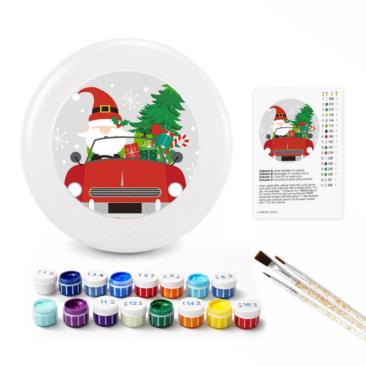 Santa in a Red Truck (Paint by Numbers Flying Disc)