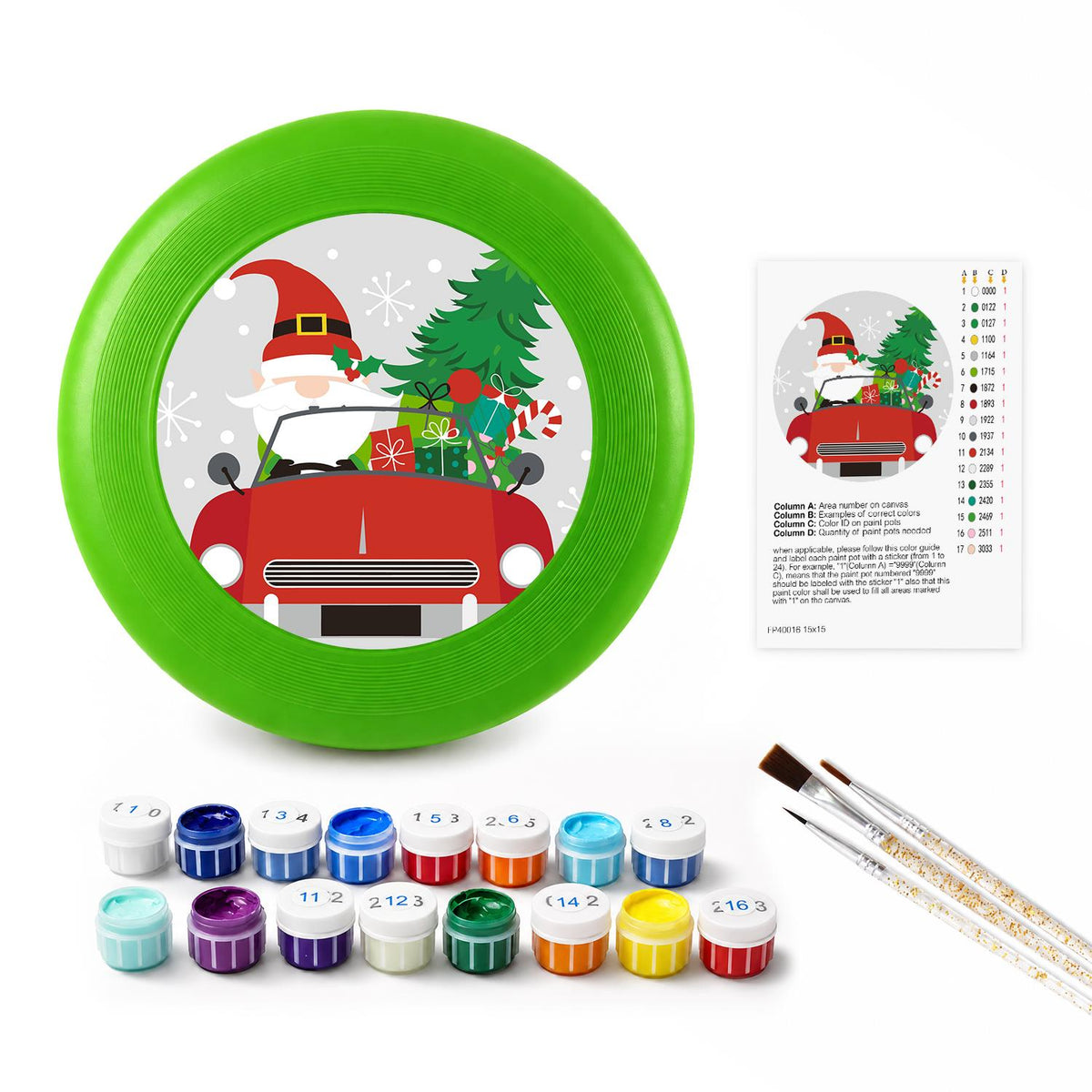Santa in a Red Truck (Paint by Numbers Flying Disc)
