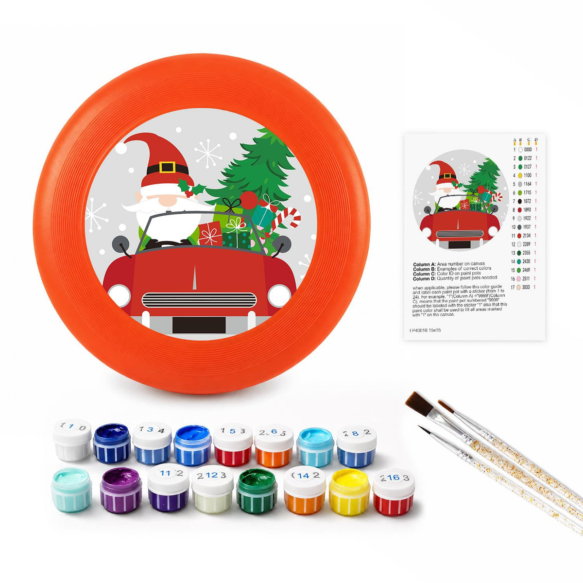 Santa in a Red Truck (Paint by Numbers Flying Disc)