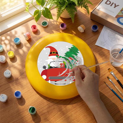 Santa in a Red Truck (Paint by Numbers Flying Disc)