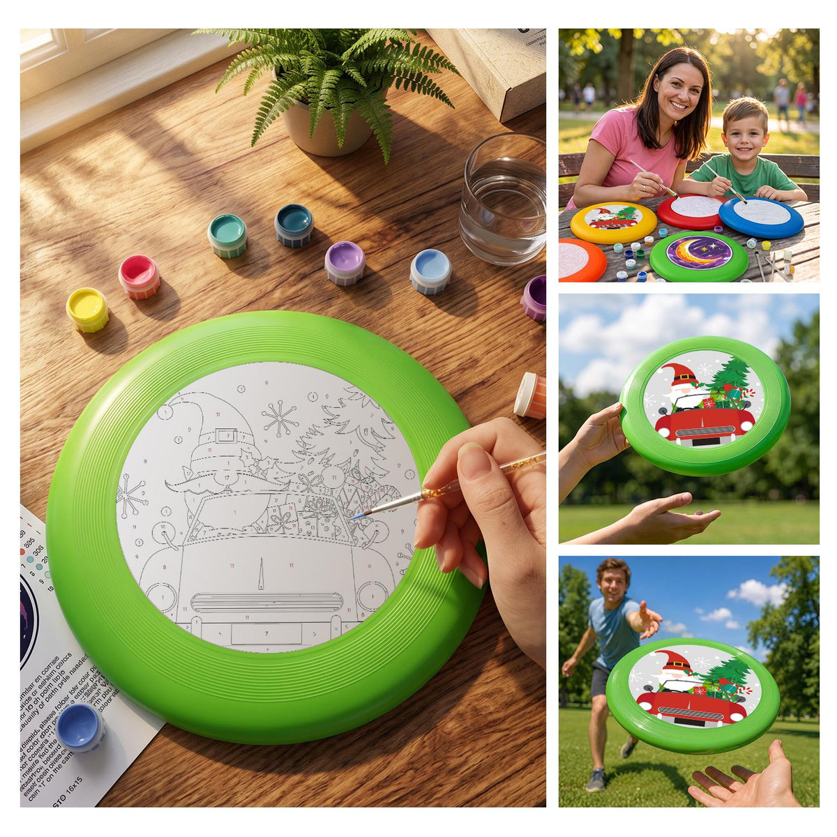 Santa in a Red Truck (Paint by Numbers Flying Disc)