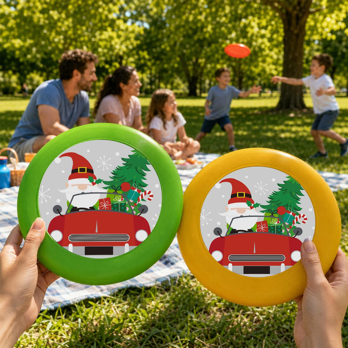 Santa in a Red Truck (Paint by Numbers Flying Disc)