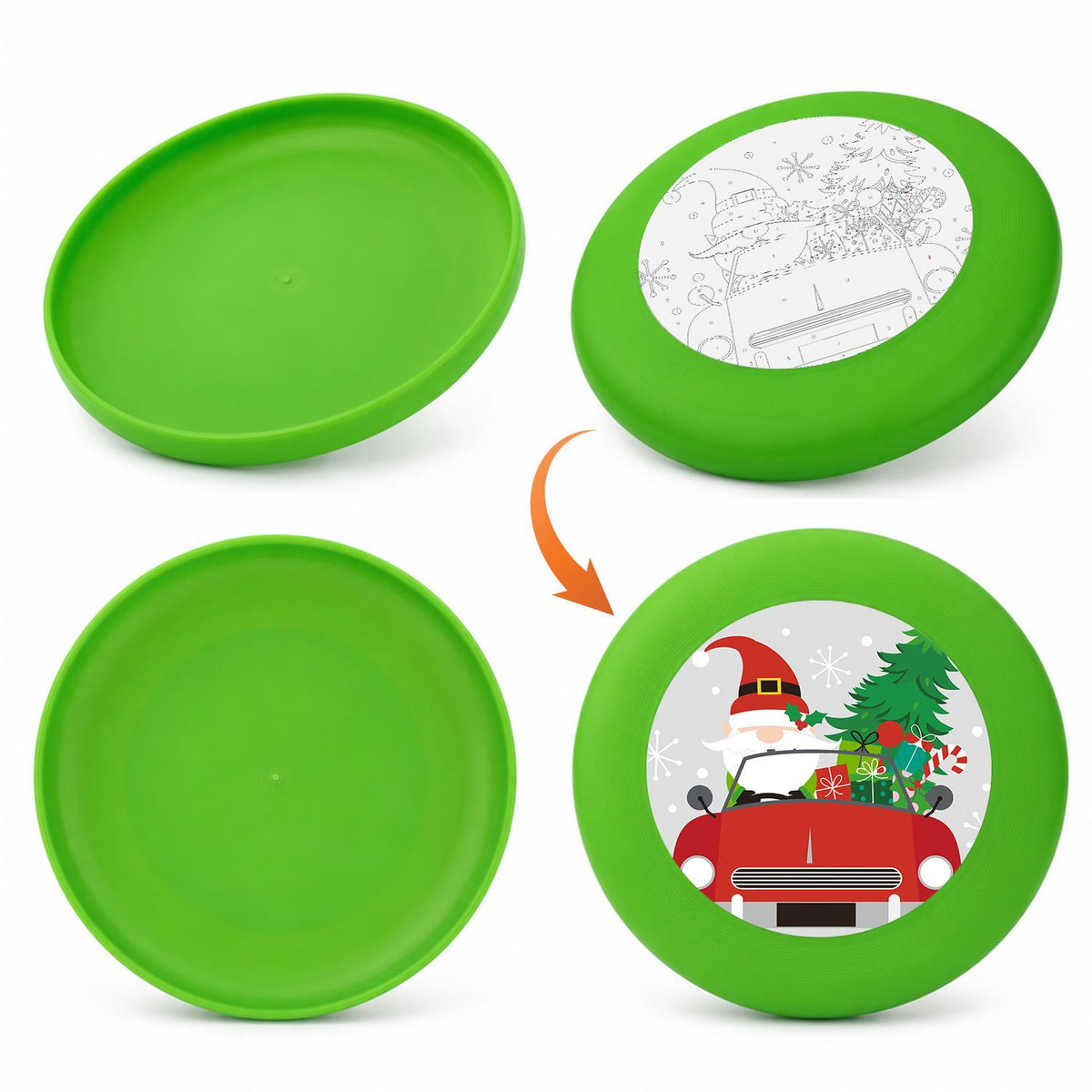 Santa in a Red Truck (Paint by Numbers Flying Disc)