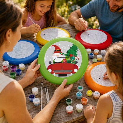 Santa in a Red Truck (Paint by Numbers Flying Disc)