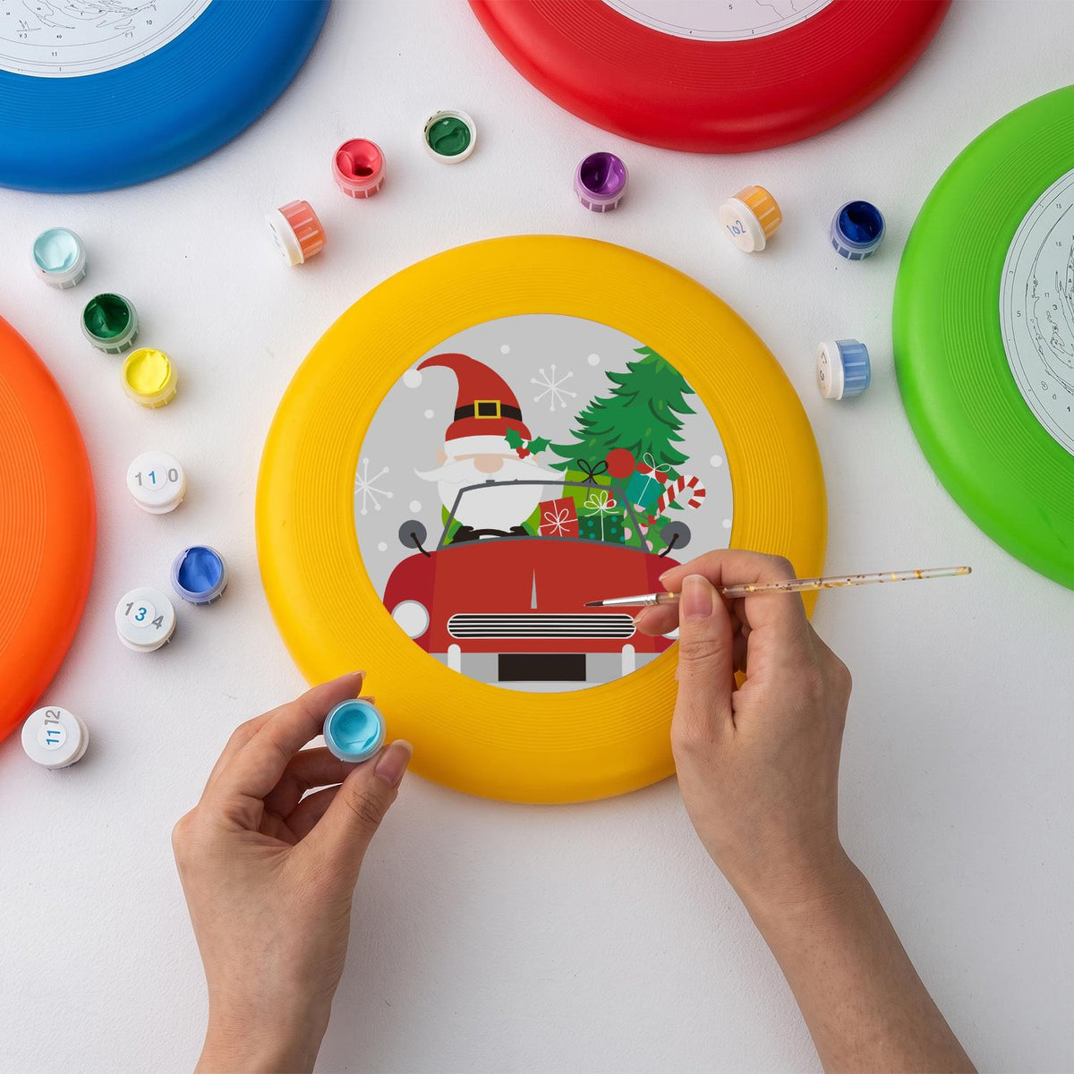 Santa in a Red Truck (Paint by Numbers Flying Disc)