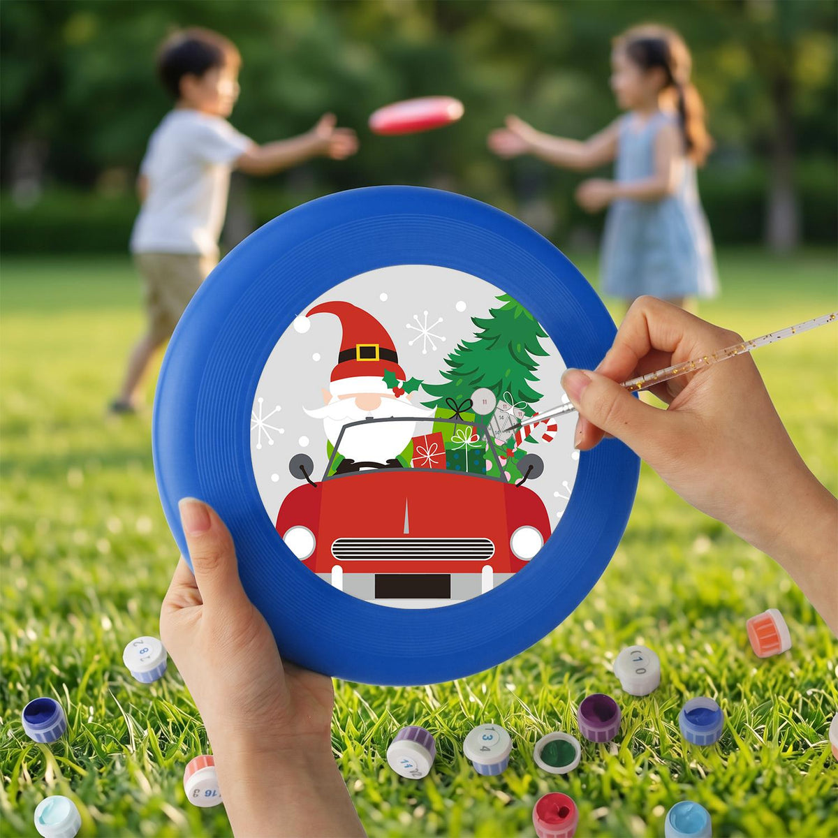 Santa in a Red Truck (Paint by Numbers Flying Disc)