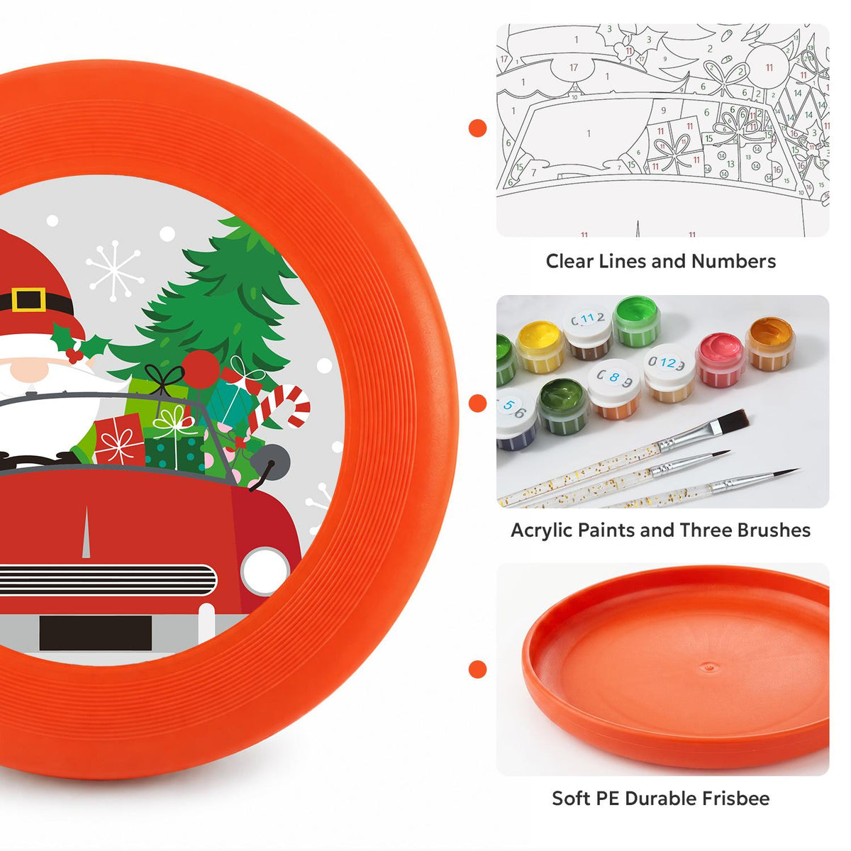 Santa in a Red Truck (Paint by Numbers Flying Disc)