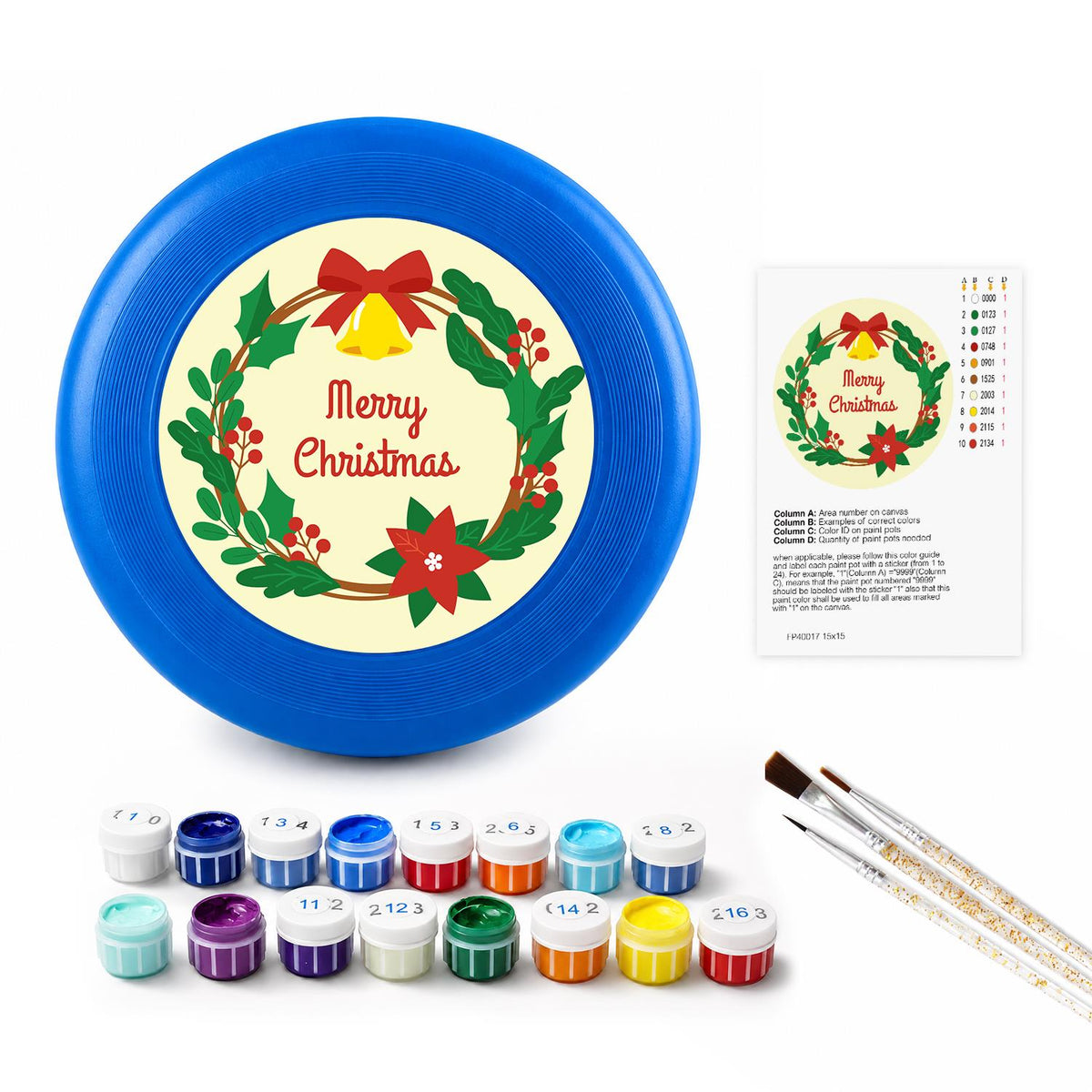 Christmas Holly Wreath (Paint by Numbers Flying Disc)