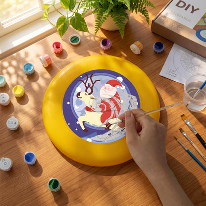 Santa and Reindeer in the Snow (Paint by Numbers Flying Disc)