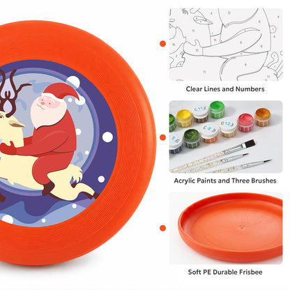 Santa and Reindeer in the Snow (Paint by Numbers Flying Disc)