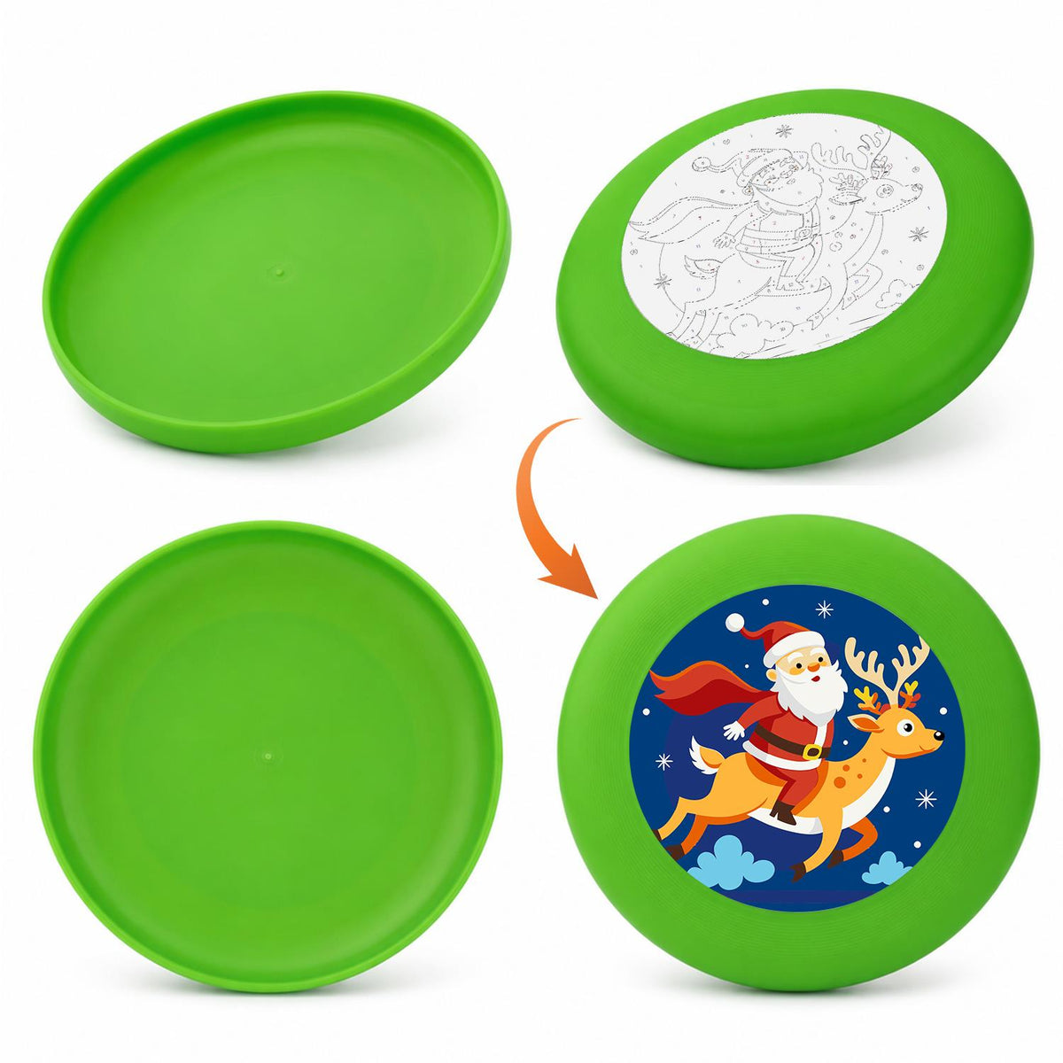 Santa Riding a Reindeer (Paint by Numbers Flying Disc)