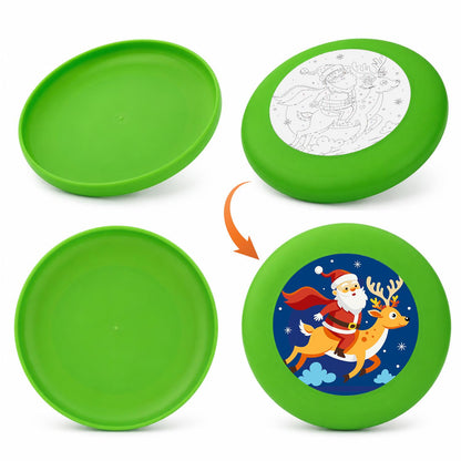 Santa Riding a Reindeer (Paint by Numbers Flying Disc)