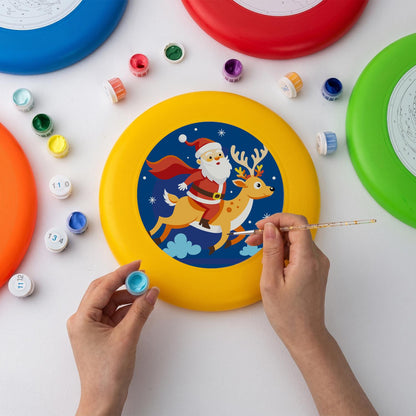 Santa Riding a Reindeer (Paint by Numbers Flying Disc)