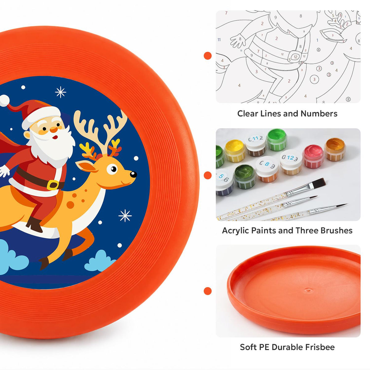Santa Riding a Reindeer (Paint by Numbers Flying Disc)