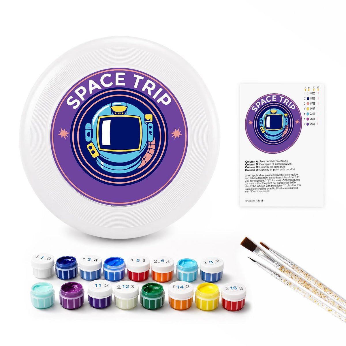 Astronaut Space Trip (Paint by Numbers Flying Disc)