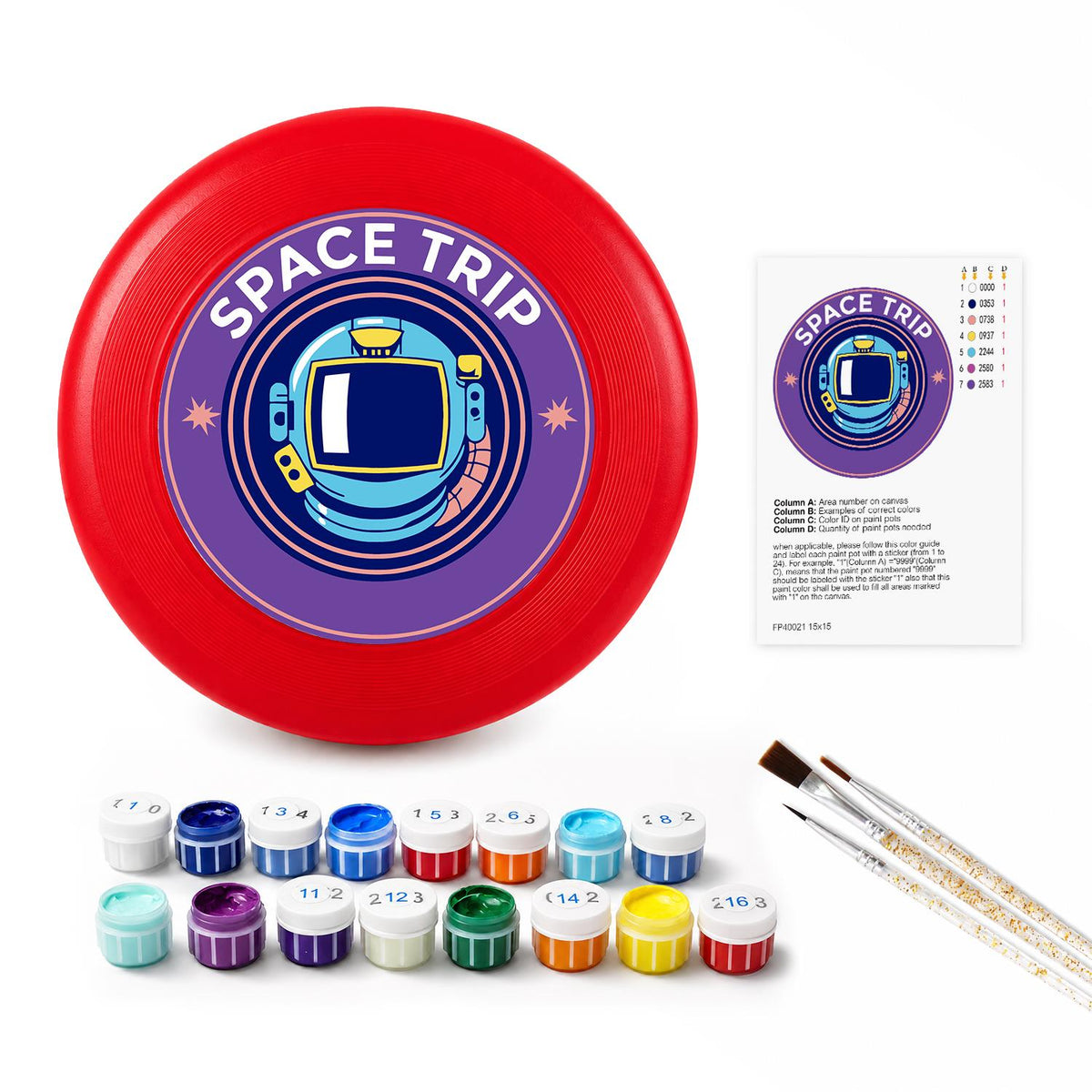 Astronaut Space Trip (Paint by Numbers Flying Disc)