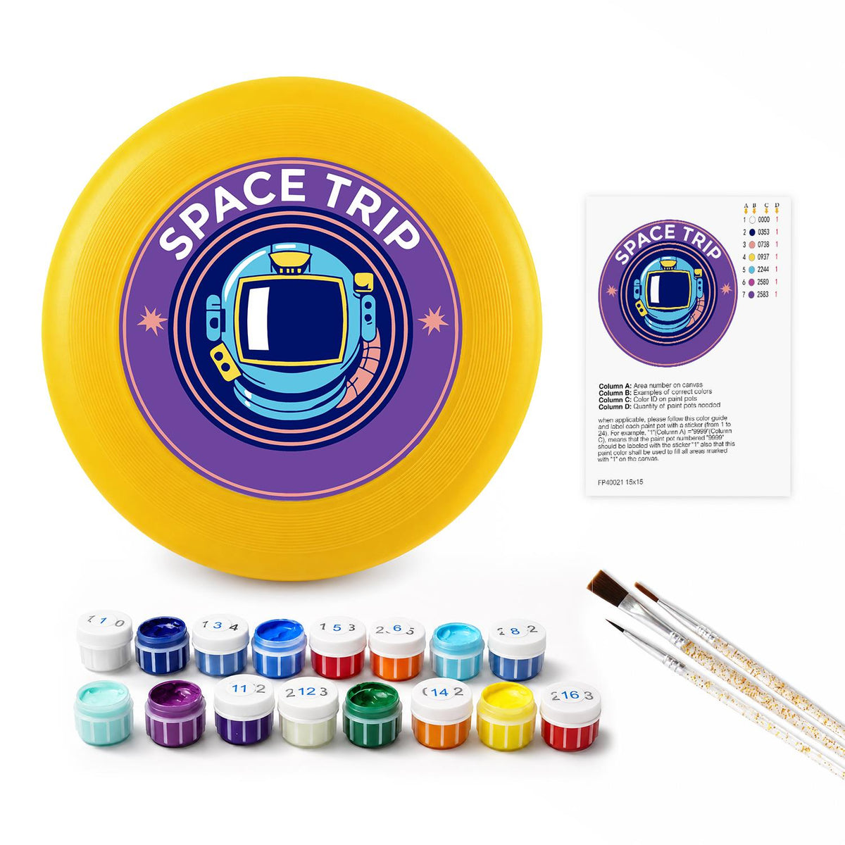 Astronaut Space Trip (Paint by Numbers Flying Disc)