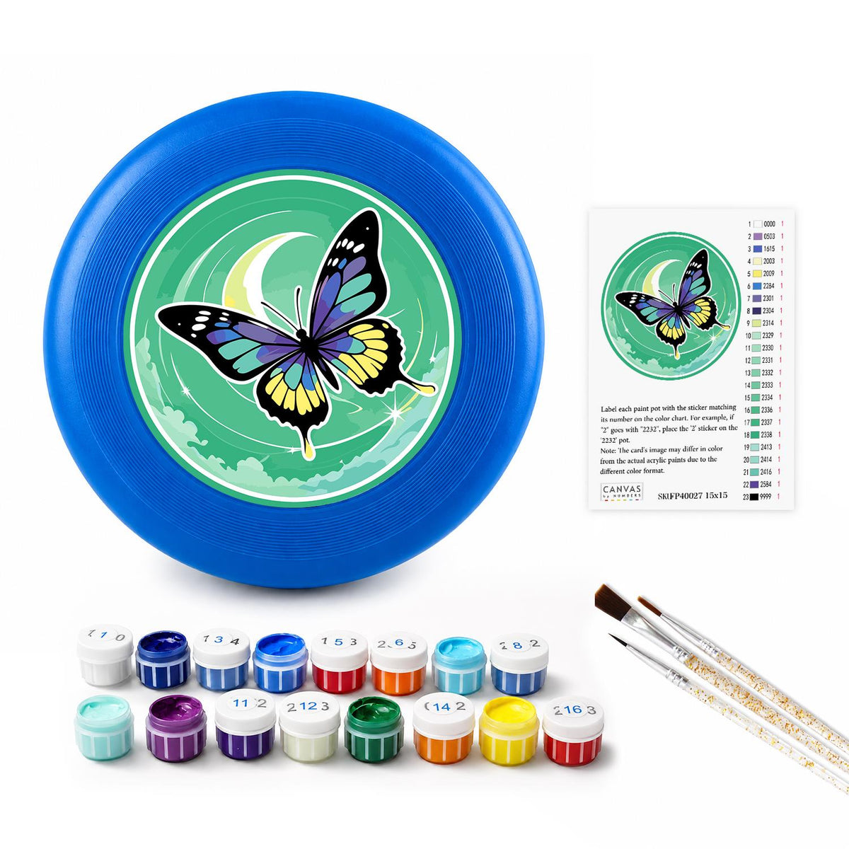 Moonlit Blue Butterfly (Paint by Numbers Flying Disc)